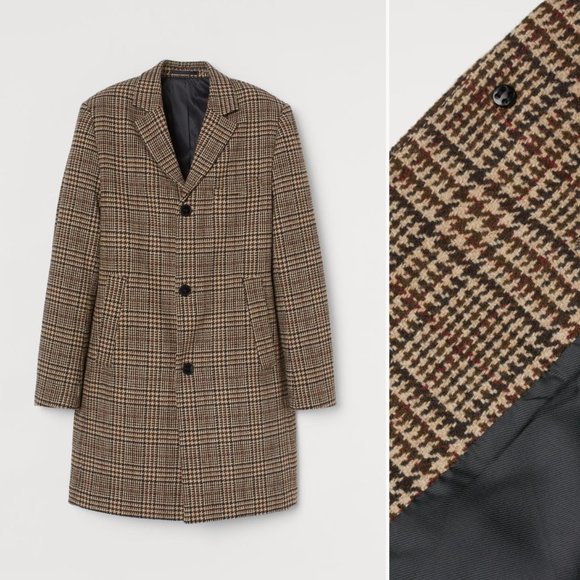 H&M Other - NWOT H&M Men's Plaid Button Down OverCoat / Pea Coat / Car Coat